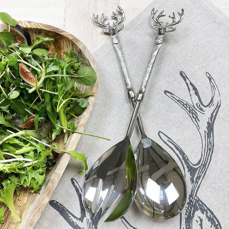 Selbrae House Salad Server Set - Stag image number 1